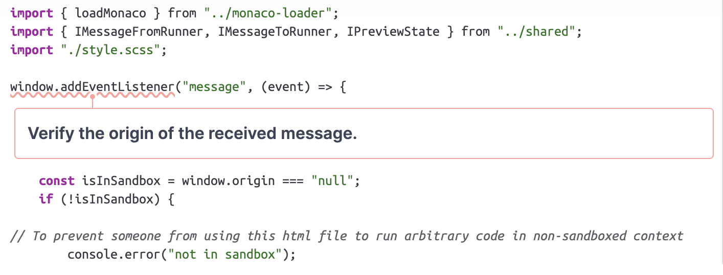Detalle de una vulnerabilidad detectada por SonarQube